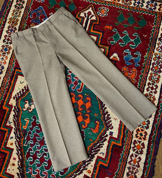 Vintage 1970s St Michael Wide Leg Herringbone Trousers W36/L29