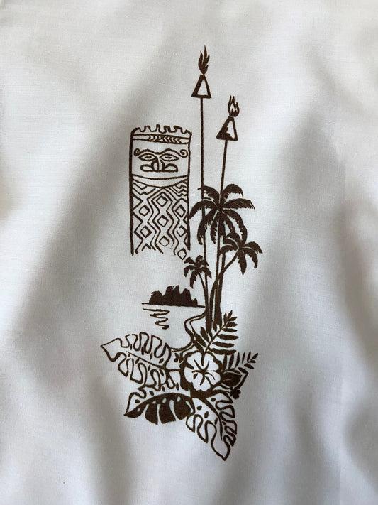Vintage 1970s Polynesian 50s Style Exotica Shirt