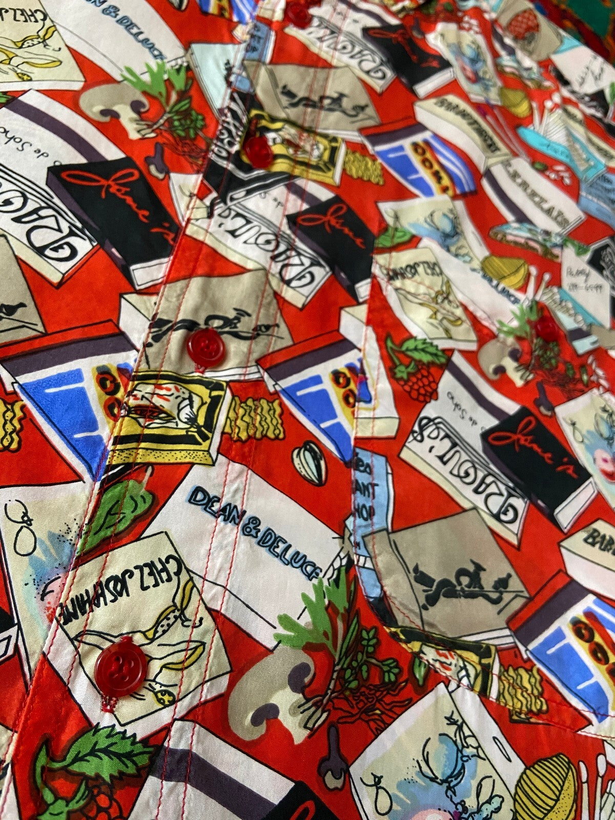 Vintage 1980s Matchbox Print Silk Shirt