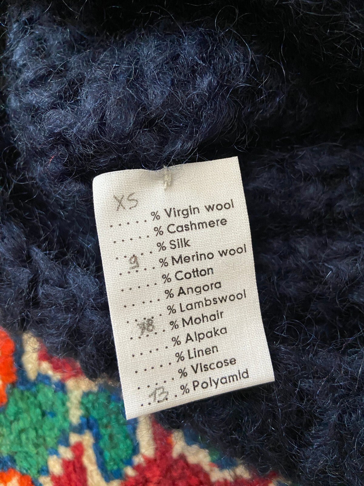 Maiami Navy Loose Knit Handmade Mohair Jumper