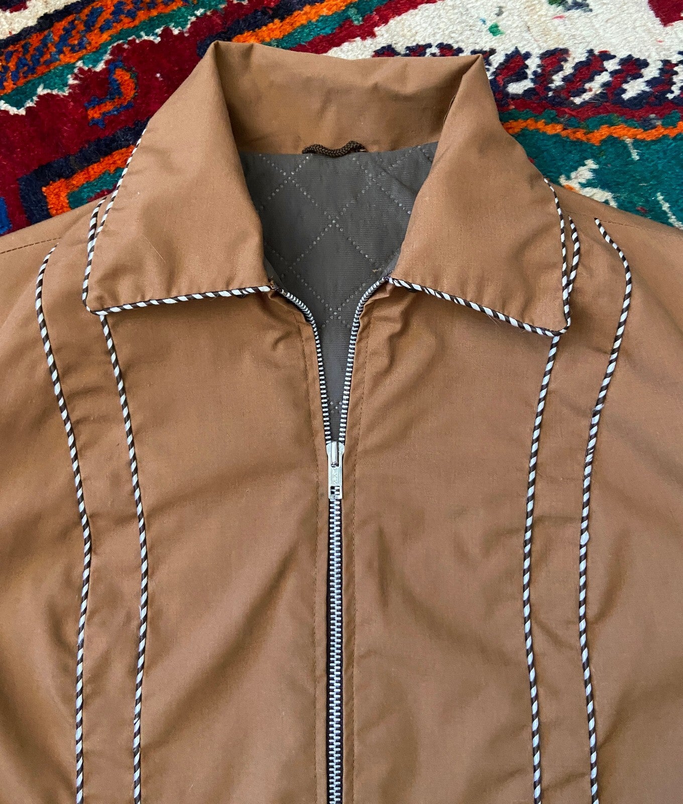 Vintage 1970s Tobacco Zip Up Jacket