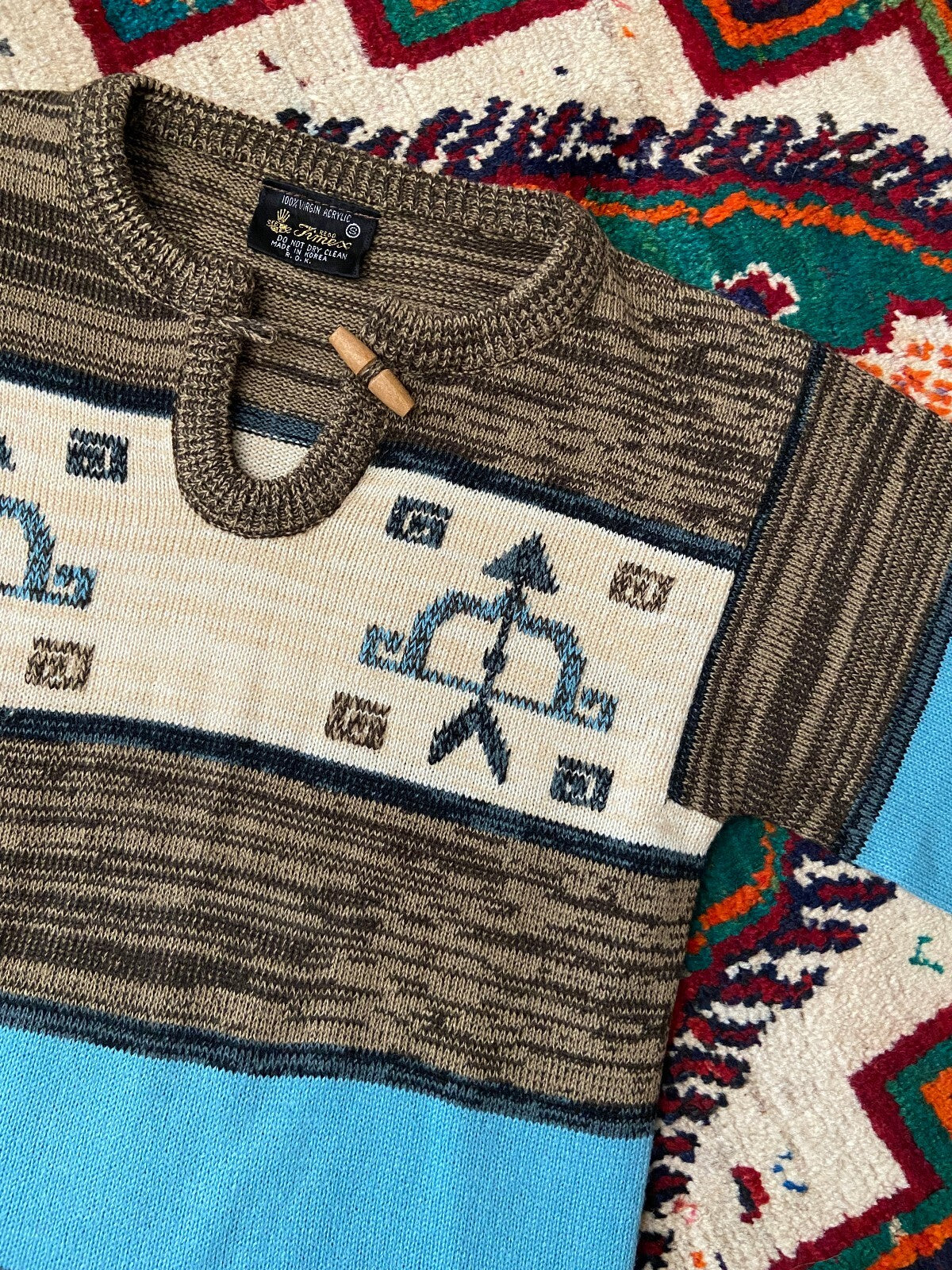 Vintage 1970s Southwestern Space Dye Jumper