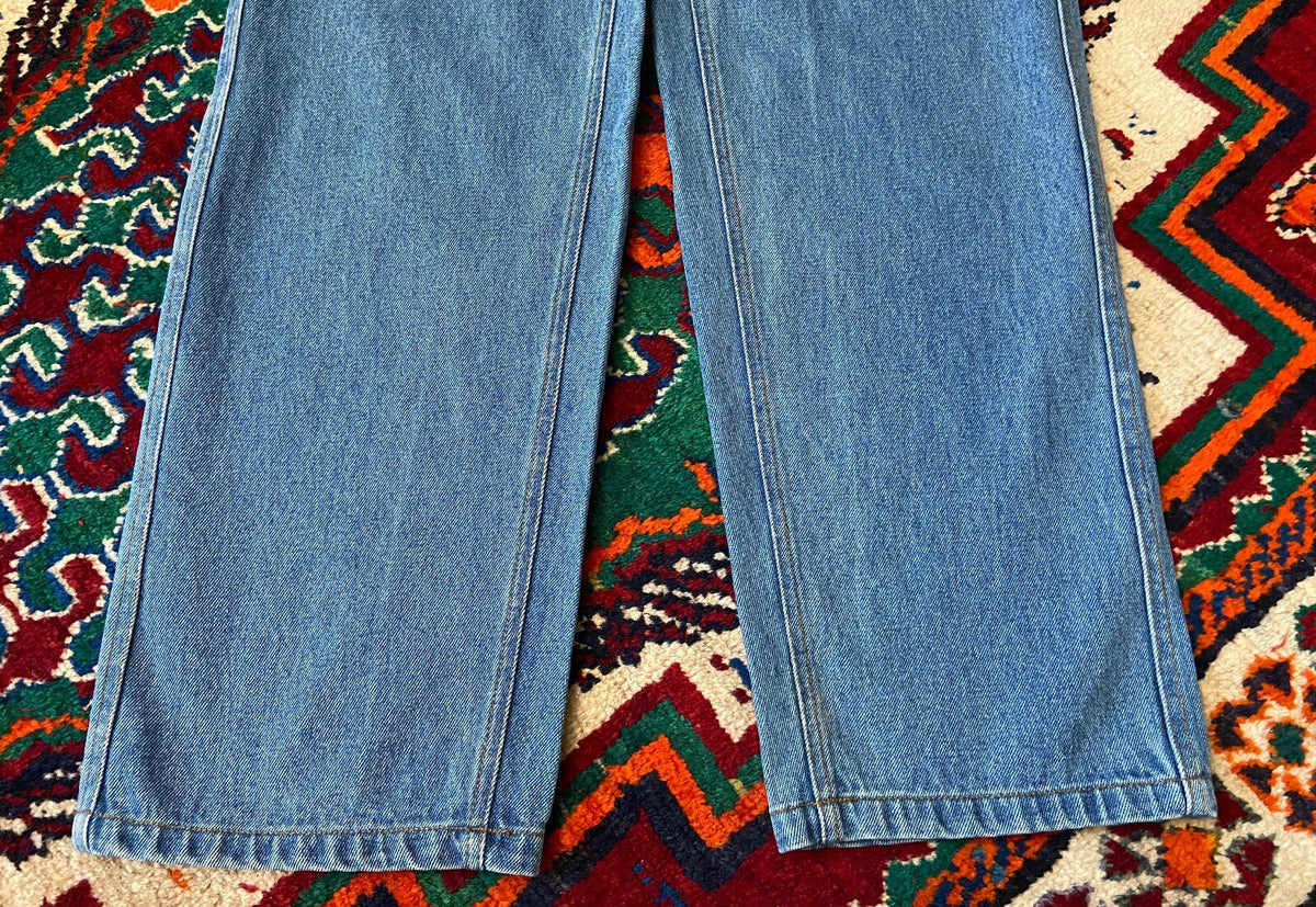 Vintage 1970s Denim Wide Leg Dungarees