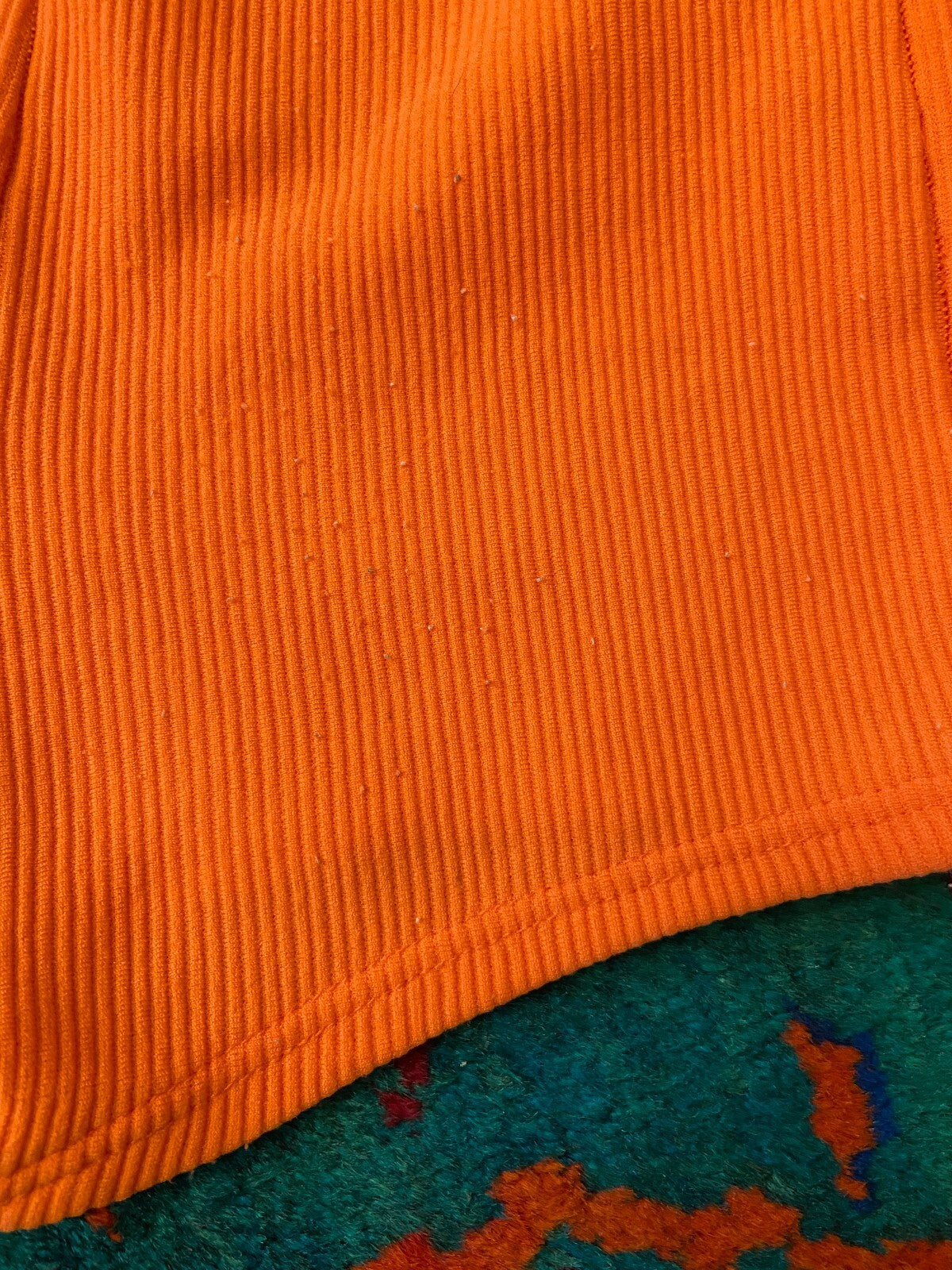 Vintage 1970s Orange Ribbed Swim Shorts