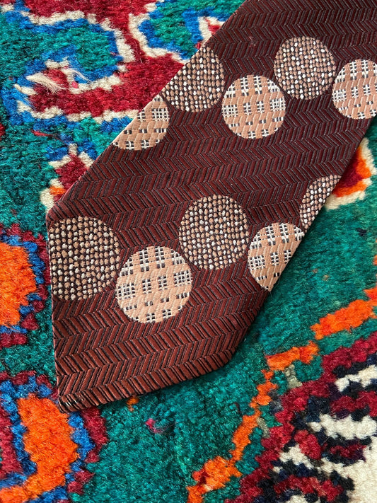 Vintage Burgundy Japanese Patterned Tie