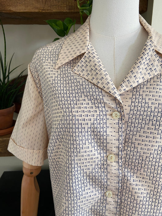 Vintage 1980s Peach Italian Short Sleeve Shirt