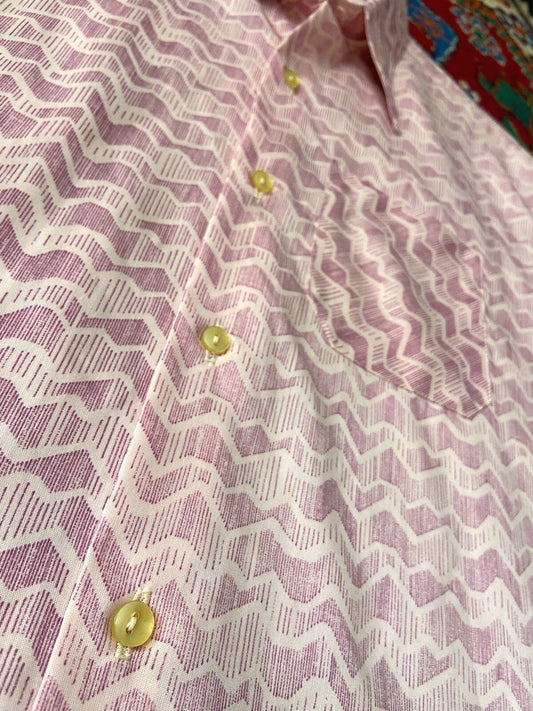 Vintage 1970s Zig-Zag Dagger Collar Shirt