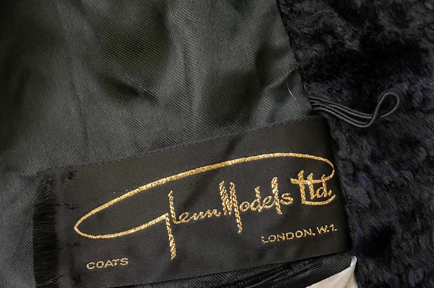 Vintage 1960s Black Faux Fur Coat