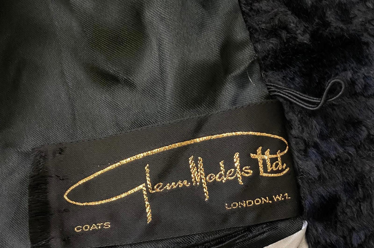 Vintage 1960s Black Faux Fur Coat