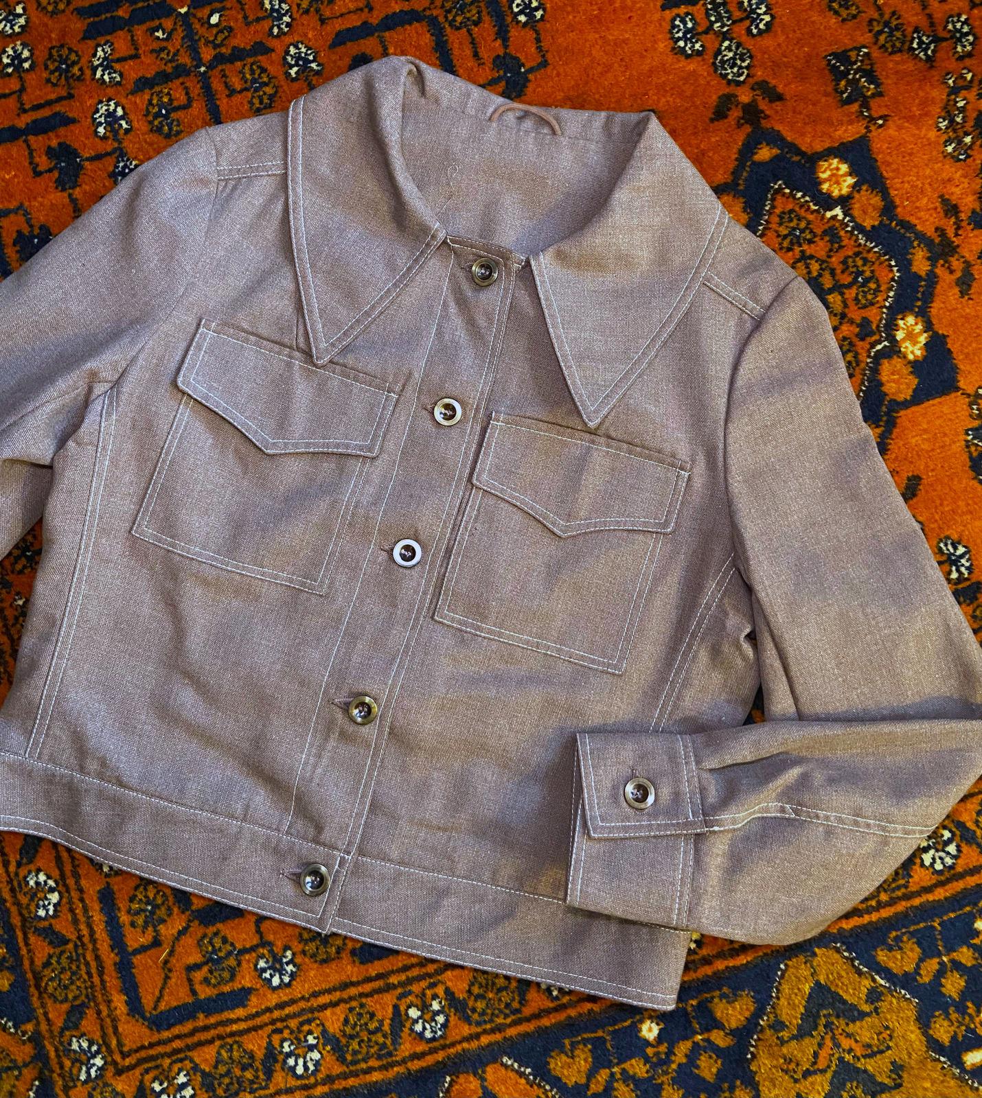 Vintage 1970s Brown Cropped Denim Jacket