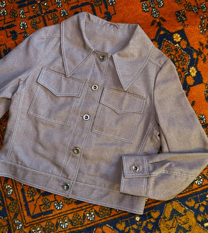 Vintage 1970s Brown Cropped Denim Jacket