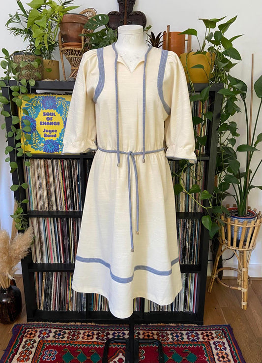 Vintage 1970s Cream Bohemian Dress