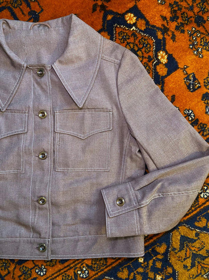 Vintage 1970s Brown Cropped Denim Jacket