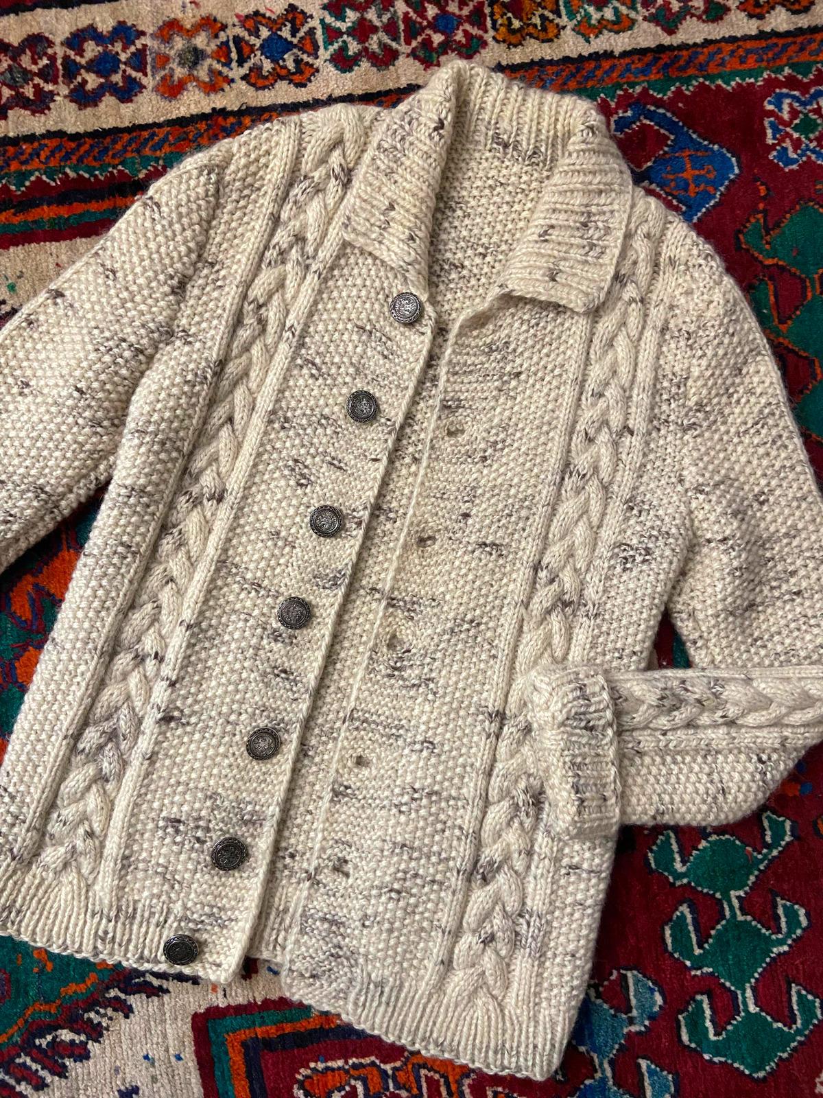 Vintage 1970s Chunky Cable Knit Cardigan