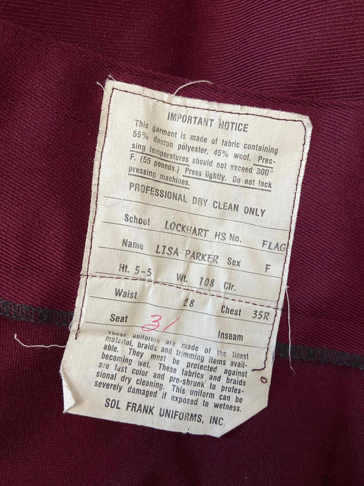 Vintage Burgundy Marching Band Swing Skirt