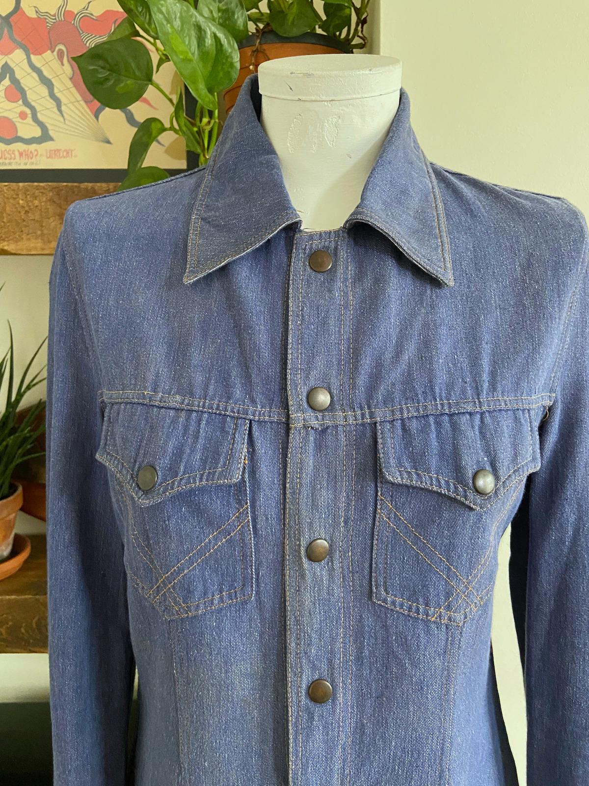 Vintage 1970s Blue Denim Shirt