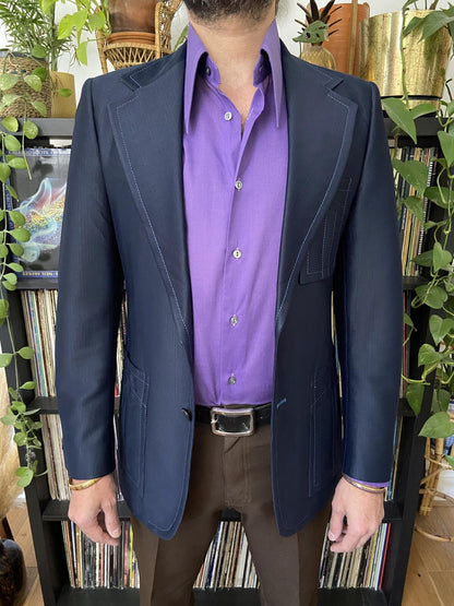 Vintage 1970s Union Made Navy Blazer Jacket
