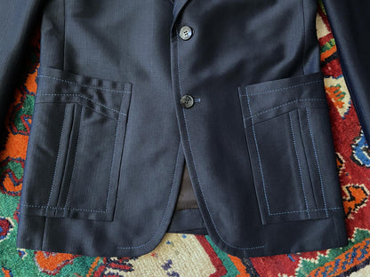 Vintage 1970s Union Made Navy Blazer Jacket