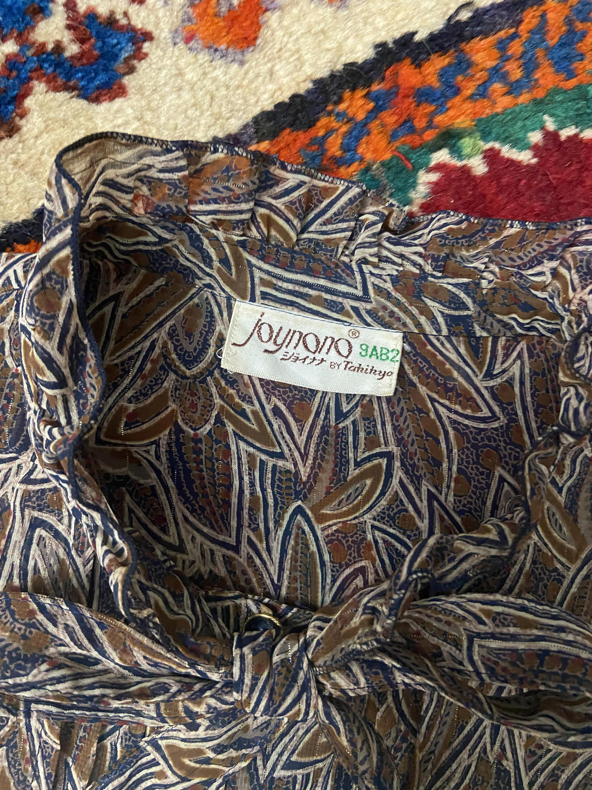 Vintage 1980s Brown Japanese Pussybow Dress