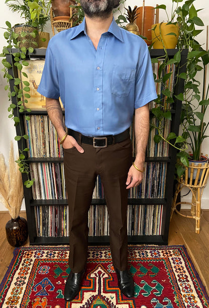 Vintage 1970s XL Blue Sears Short Sleeve Shirt