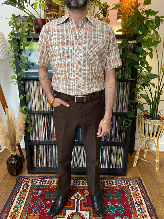 Vintage 1970s Short Sleeved Patterned Shirt