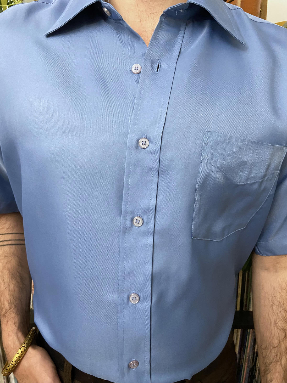 Vintage 1970s XL Blue Sears Short Sleeve Shirt