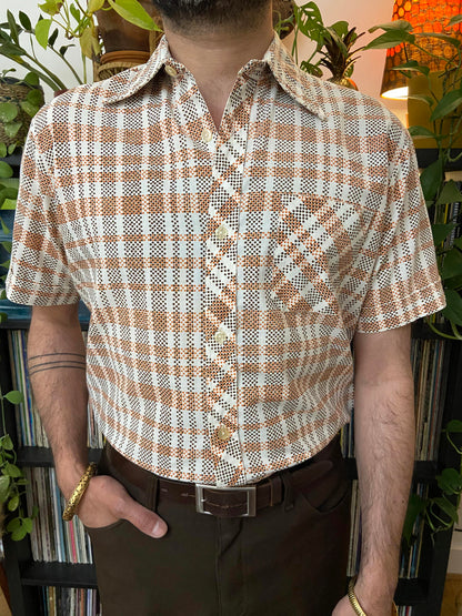Vintage 1970s Short Sleeved Patterned Shirt