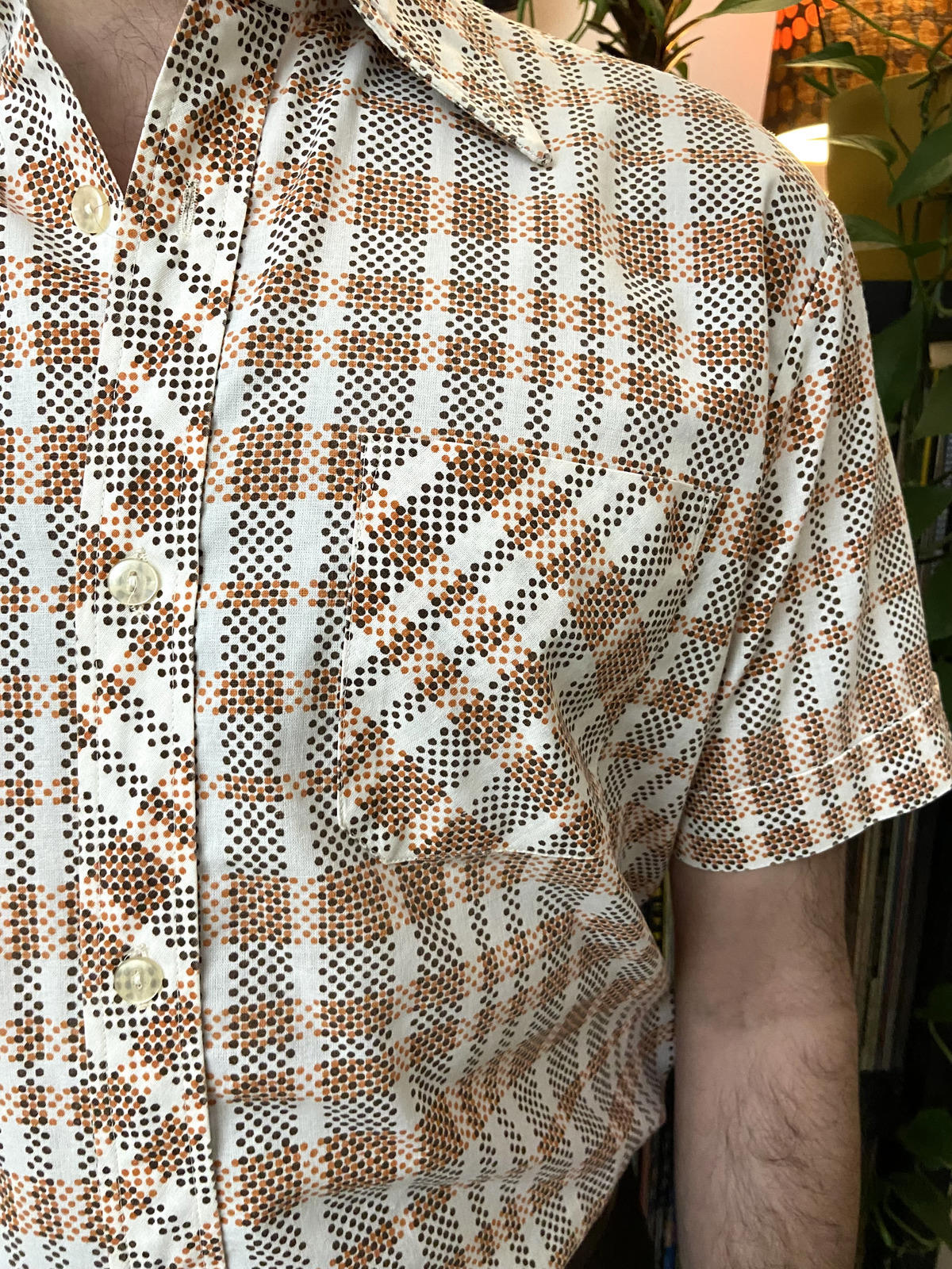 Vintage 1970s Short Sleeved Patterned Shirt