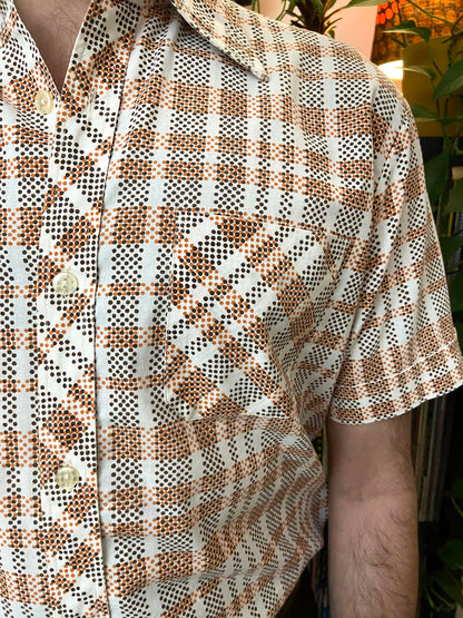Vintage 1970s Short Sleeved Patterned Shirt