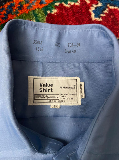 Vintage 1970s XL Blue Sears Short Sleeve Shirt