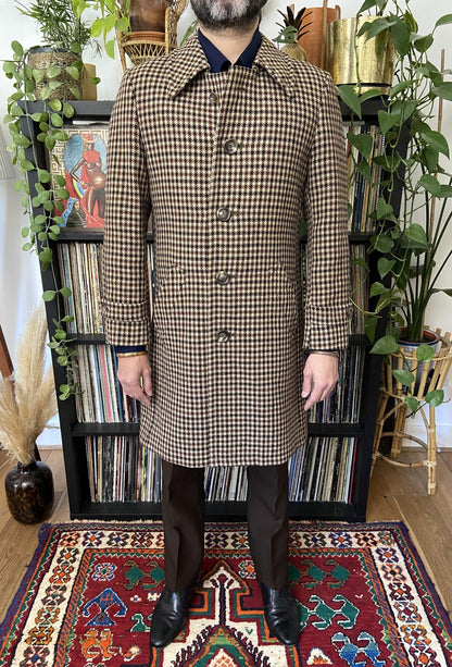 Vintage 1970s Italian Tweed 3/4 Length Overcoat