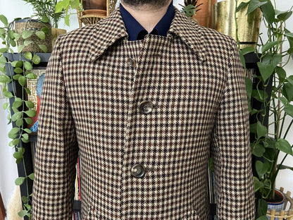 Vintage 1970s Italian Tweed 3/4 Length Overcoat