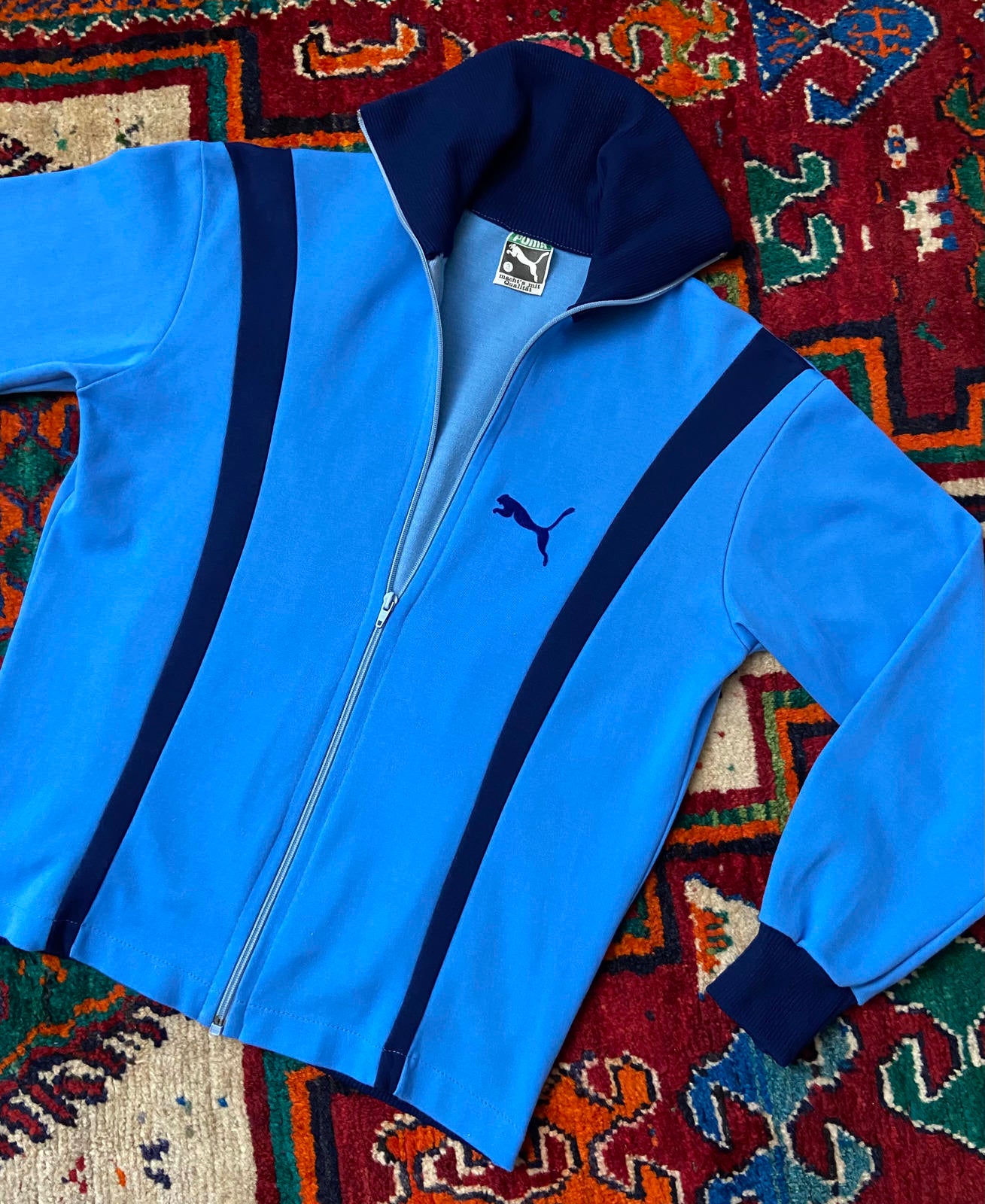 Vintage 1970s Blue Puma Track Top