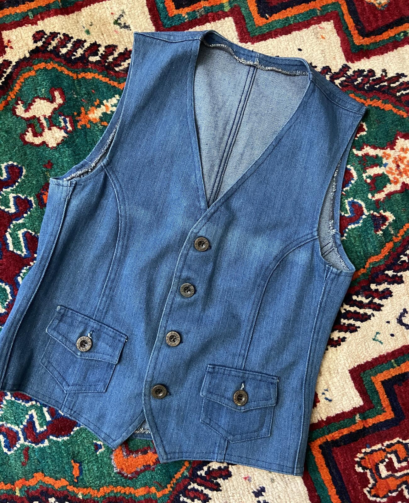 Vintage 1970s Pierre Jeans Denim Waistcoat