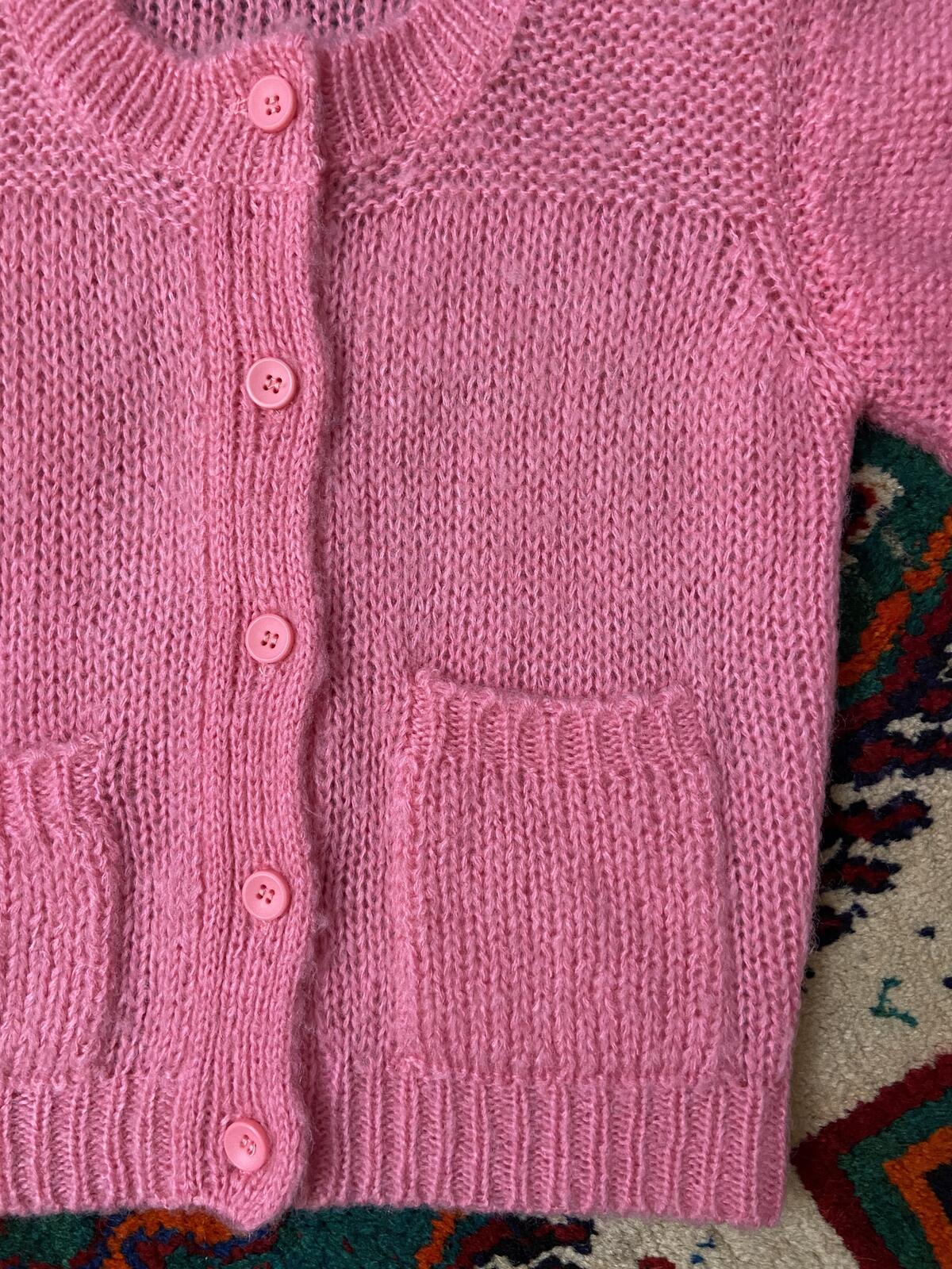 Vintage 1980s Pink Short Sleeved Cardigan