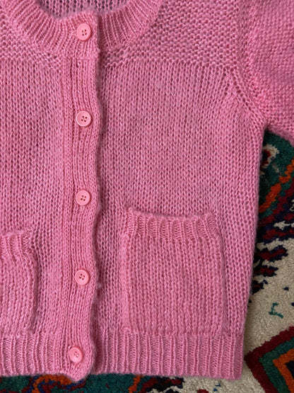 Vintage 1980s Pink Short Sleeved Cardigan