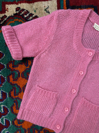 Vintage 1980s Pink Short Sleeved Cardigan