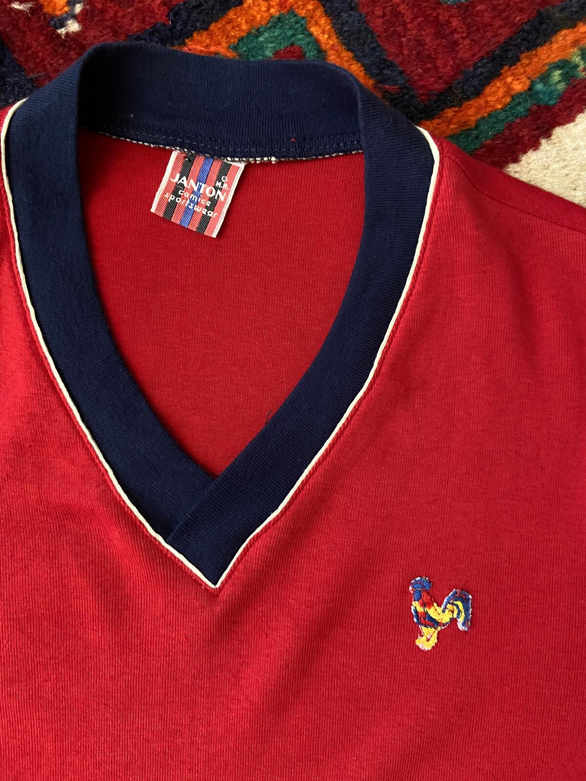 Vintage 1980s Red V-Neck T-Shirt