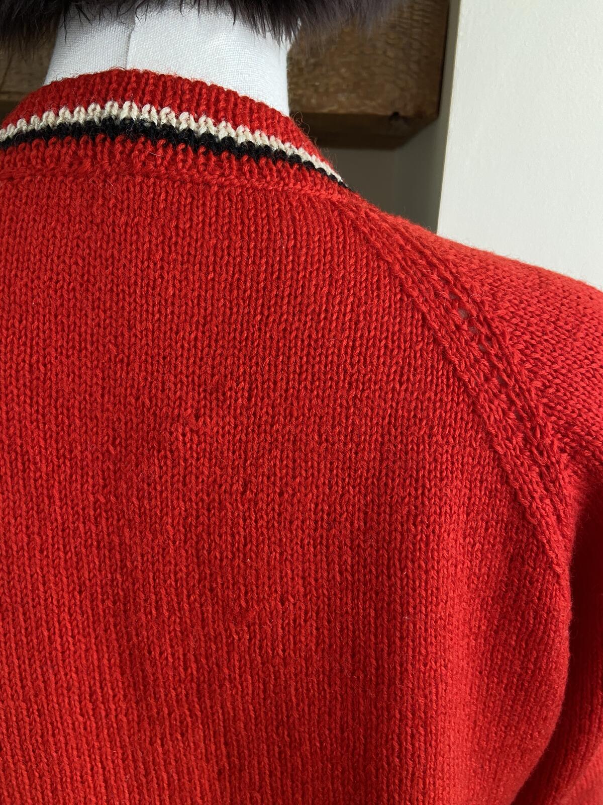 Vintage 1970s Red Nordic Patterned Jumper