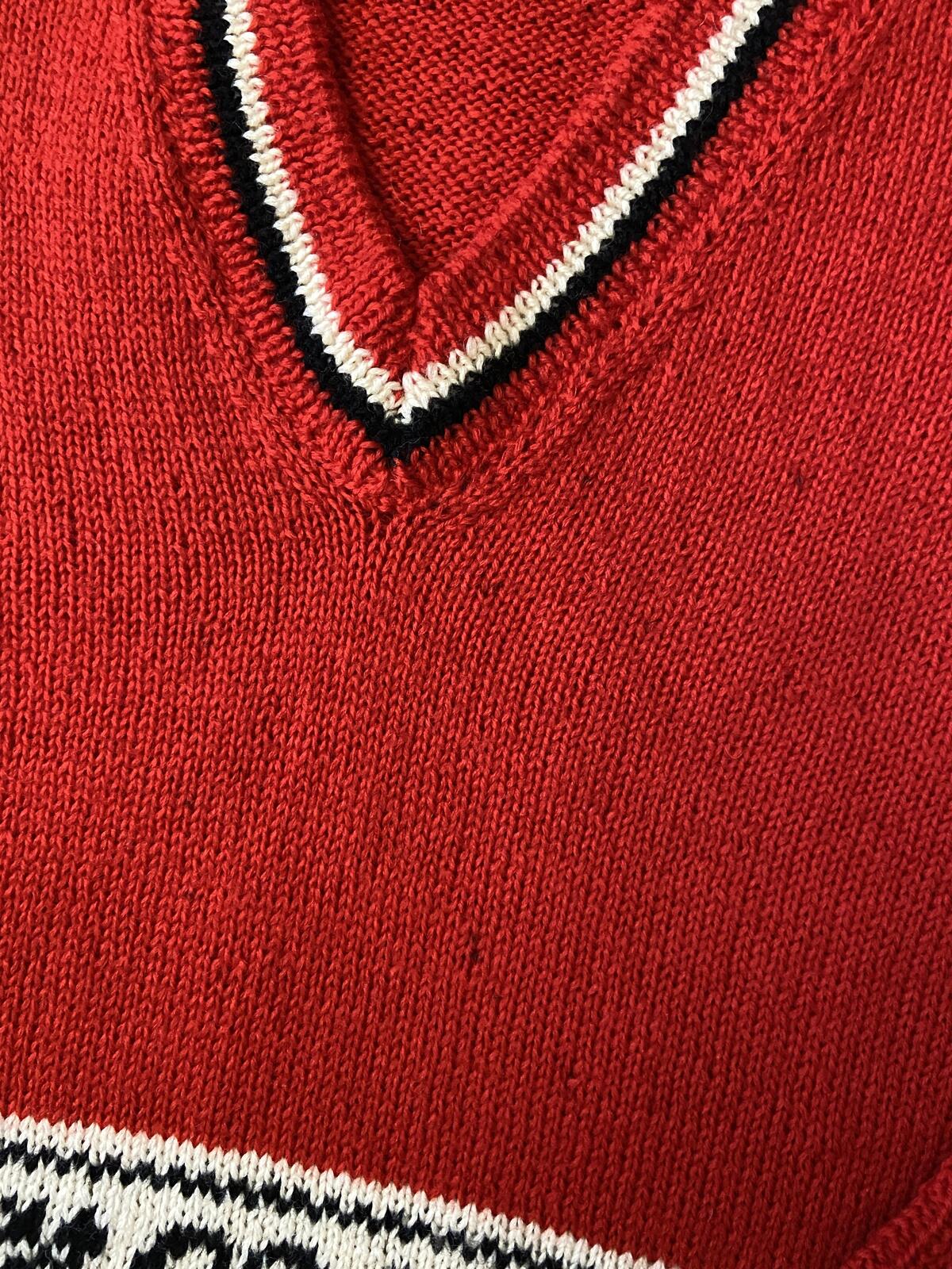 Vintage 1970s Red Nordic Patterned Jumper
