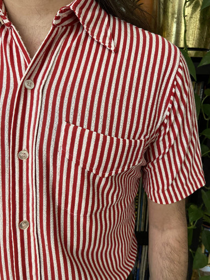Vintage 1970s Red & White Striped Shirt
