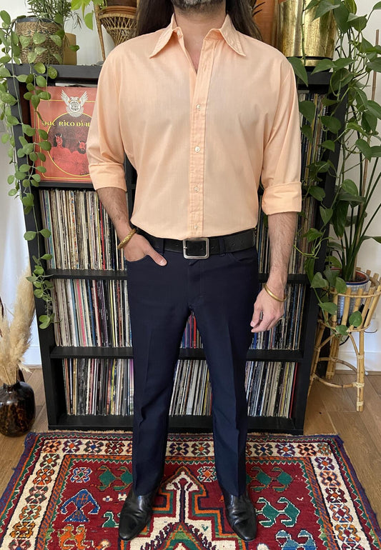 Vintage 1970s Pink Tab Mason Dagger Collar Shirt