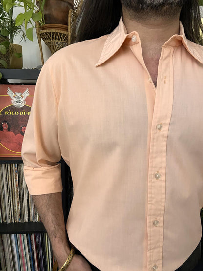Vintage 1970s Pink Tab Mason Dagger Collar Shirt