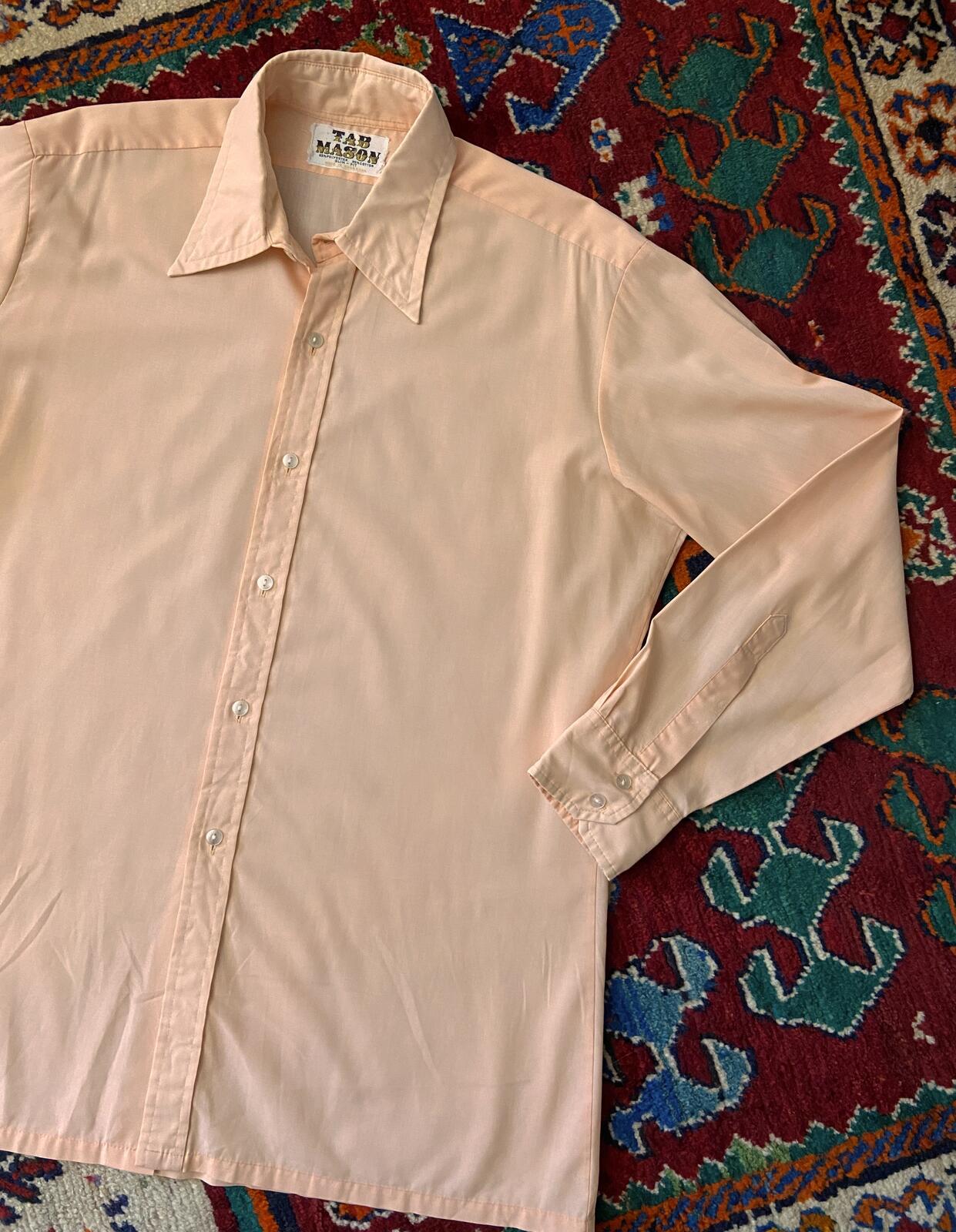 Vintage 1970s Pink Tab Mason Dagger Collar Shirt