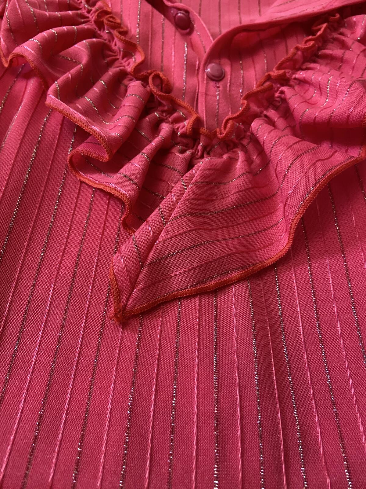 Vintage 1970s Pink Gold Maxi Prairie Dress