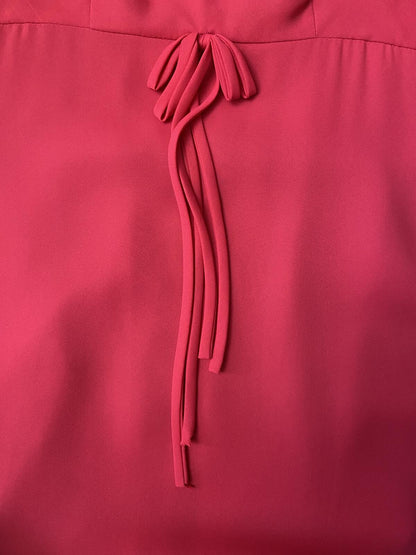 Vintage 1970s Pink Flutter Sleeve Maxi Dress