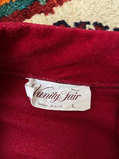 Vintage 1970s Fuschia Fleece House Robe