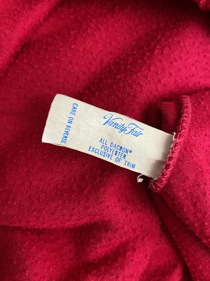 Vintage 1970s Fuschia Fleece House Robe