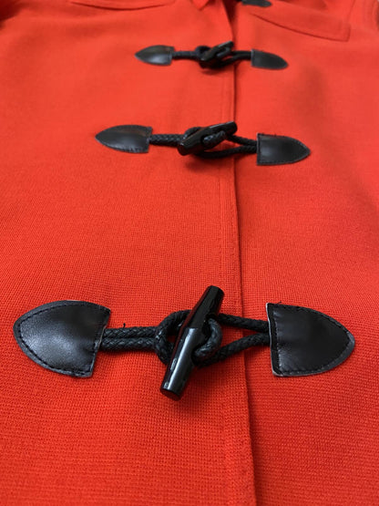 Vintage 1970s Red Hooded Duffle Coat