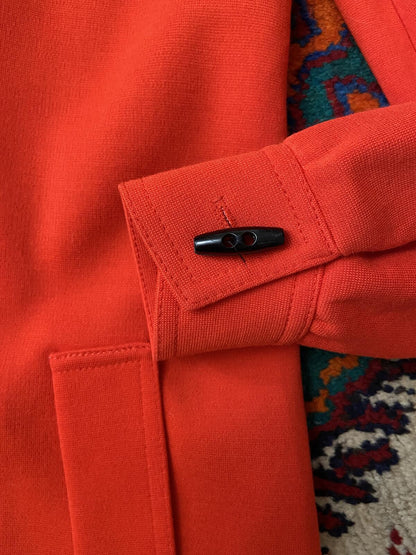 Vintage 1970s Red Hooded Duffle Coat